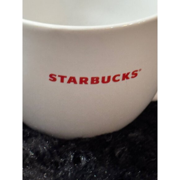 Starbucks 18 Oz White Ceramic Coffee Mug With Red Logo - Picture 2 of 6